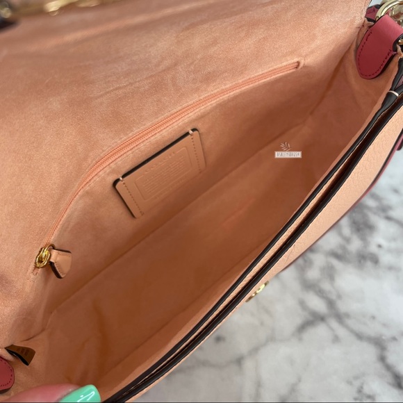 Coach Georgie Shoulder Bag Crossbody In Colorblock Faded Blush Taffy - Picture 9 of 14